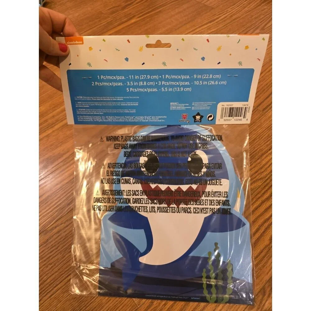 Baby Shark-Themed Party Decorations 12 Cutouts 16 Plates‎ Birthday Pinkfong NEW
